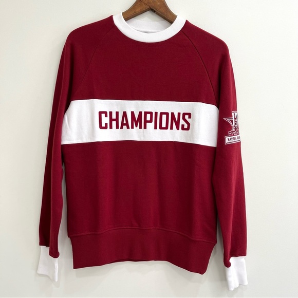 Hillflint Alabama College Champions Crewneck Sweatshirt Crimson Tide Red White - Picture 1 of 7